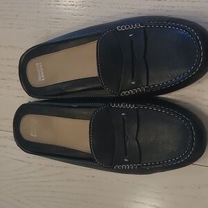 Johnston & Murphy Black Leather Slip-On Shoes